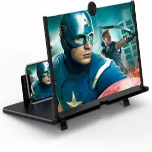 18인치 화면 확대기 영화 비디오 및 게임용 3D HD 휴대폰 확대 프로젝터 증폭기가 있는 접이식 스탠드 홀더