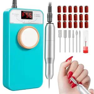 GEEZO 전문가용 네일 드릴 전동 파일 55000RPM 휴대용 무선 머신 비트 포함 아크릴 및 젤 네일용 충전식 E