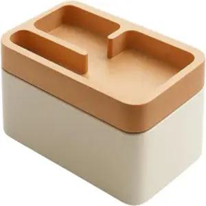 모드코 레보프 트레이 박스 정통 목재 마그네틱 회전 뚜껑이 있는 EDC 발렛 사무용 테이블 기어 정리함 홈