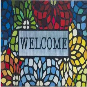 CHICIC 컬러풀 웰컴 매트 홈 출입구용 18x30인치 프론트 도어 외부 헤비 듀티 논 슬립 러버 백 로우