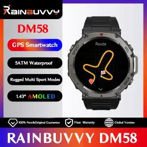 호환  Rainbuvvy DM58 GPS 스마트 시계 1.43 인치 AMOLED 디스플레이는 GLONASS BDS Galileo NAVIC QZSS 5A