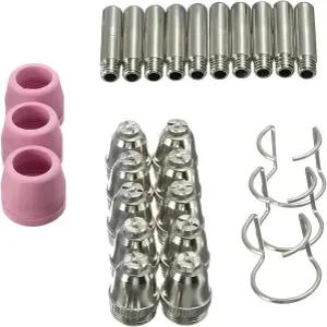 요르피프 26 PCS AG60 플라즈마 절단 토치 노즐 세트 내열 및 누수 방지 전극 절단기 교체 대부분의