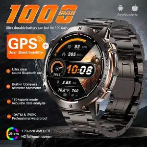 호환  NEW TANK X3 밀리터리 1000mAh GPS 스마트워치 1.73 AMOLED 스크린 내장 나침반 고도계 수영 10ATM