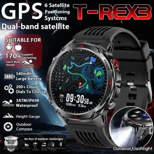 호환  2026 군용 블루투스 통화 스마트 시계 내장 GPS 나침반 기압계 10ATM 방수 스포츠 스마트워치 남성용