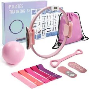 여성용 MaxU 필라테스 에센셜 키트 밴드 운동 및 카운터가 있는 14인치 볼 홈 초보자 링 그립 - 양말