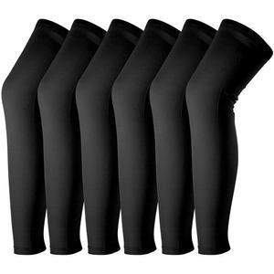 빈디카 3쌍 컴프레션 레그 슬리브 UV 롱 스포츠 사이클링용 풀 길이 블랙