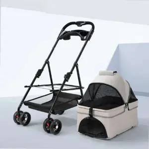[원이안전] 폴딩 고양이 반려동물 펫유모차 애견유모차 휴대용 캐리어 경량 이동장  (본품)