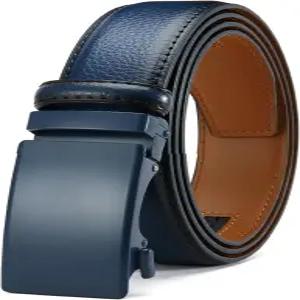 두파이 남성용 조절 가능한 래칫 벨트 흰색 가죽 드레스 맞춤형 핏 사용하기 쉽고 최대 내구성