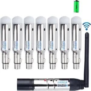 CHINLY 8pcs DMX512 DMX Dfi DJ 2.4G 7 충전 무선 수신기 내장 배터리 및 LED 스테이지 파 파티 조명을