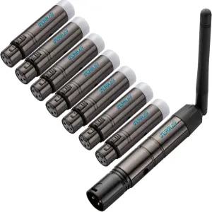 JERRAY 8PCS DMX 무선 7 여성 수신기 및 1 남성 송신기 제어 2.4G DFi DJ LED 스테이지 PAR 파티 라이트용