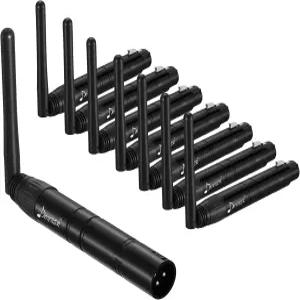 도너 무선 DMX 8PCS 블랙 메탈 DMX512 DFI DJ 2.4G 7 수신기 및 LED 스테이지 디스코 파티 바 조명을 위한