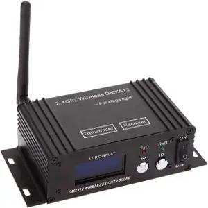 Lixada DMX 512 컨트롤러 2.4G 무선 송신기 수신기 LCD 디스플레이 전원 조절 가능 리피터 조명 디머
