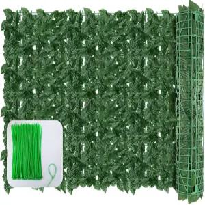 인공 아이비 프라이버시 펜스 스크린 야외 장식 패널 가짜 그리너리 배경 그린 플라스틱 및 폴리에틸렌