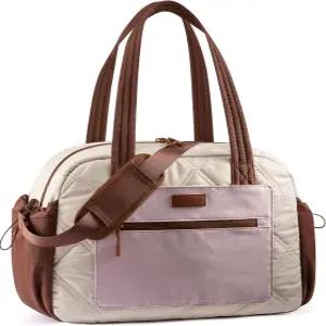 여성용 러브뷰 체육관 가방 젖은 포켓이 있는 가벼운 여행용 더플백 여성 요가 병원 주말 개인 물품 휴대용