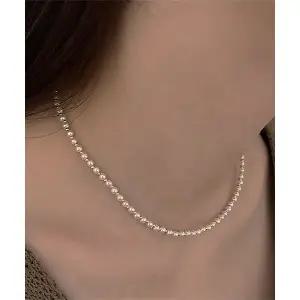 매장판매전용 HAS SF009 Basic Pearl Silver Ball Necklace