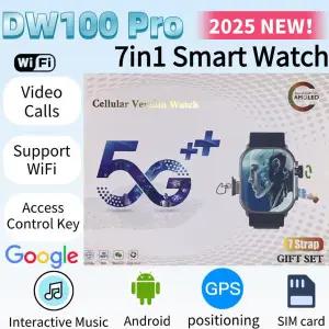 호환  2025 DW100 프로 4G LTE 스마트워치 안드로이드 OS 2.29인치 AMOLED 디스플레이 글로벌 로밍 HD 비디