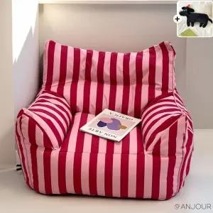 스트라이프 소파 인용 포켓 패브릭 암체어