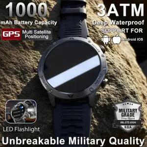 호환  2026 남성용 아웃도어 스포츠 스마트워치 1000mAh 배터리 1.7인치 HD 화면 디스플레이 심박수 BT 통