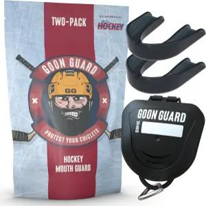 군 가드 하키 마우스 스트랩리스 - 청소년 성인 및 보조기용 충격 흡수력 2배 미국산 케이스 포함