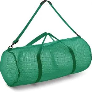 지퍼와 조절 가능한 어깨끈이 달린 챔피언 스포츠 메시 더플백 15인치 x 36인치 - 장비 세탁용 오버사이즈