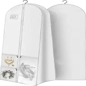 72인치 웨딩드레스 가운용 의류 가방 여행용 옷걸이 또는 보관 보관을 위한 10인치 가제트 및 액세서리