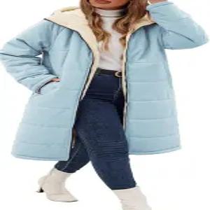 NRZD 여성용 겨울 코트 플러스 사이즈 리버시블 플리스 재킷 후드 경량 오버사이즈 롱 다운 출퇴근 여행용