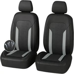 4PCS 쿨링 카시트 커버 메쉬 구조와 폼 패딩이 있는 통기성 앞좌석 허리 땀을 줄이는 프로텍터 자동차