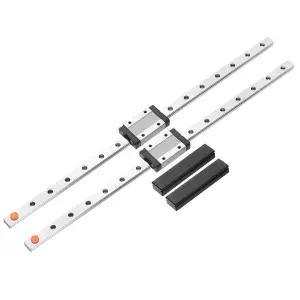 uxcell 2pcs MGN12 400mm 선형 가이드 레일 MGN12H 슬라이딩 캐리지 블록 베어링 강철 및 플라스틱 미니