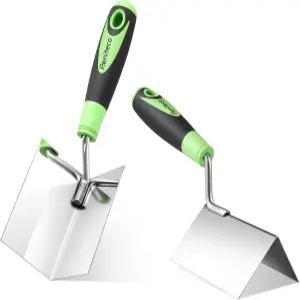 르네테코 2 PCS 드라이월 코너 툴 세트 스테인리스 스틸 시트록 외부 트롤 내부 5 3.94 나이프 및 걸이식