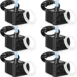 수족관용 분수 펌프 미니 소형 물 6개 세트 50GPH 3W 잠수정 조용한 어항 연못 조각상 수경 재배용 3.3피트