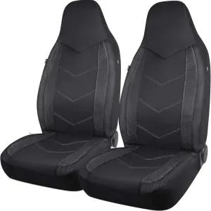 PIC AUTO 하이백 프론트 카시트 커버 스포츠 카본 파이버 메시 디자인 시트 유니버설 핏 에어백 호환블랙