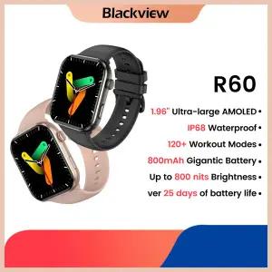 호환  Blackview Smartwatch R60 시계 1.96인치 AMOLED 디스플레이 800mAh 블루투스 통화 건강 및 피트니스