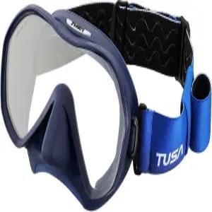 패브릭 스트랩이 있는 TUSA M-1010F 젠시 스쿠버 다이빙 마스크 흰색