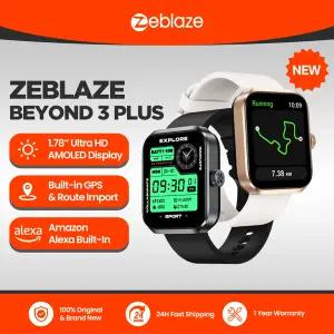 호환   Zeblaze Beyond 3 Plus GPS 스마트 워치 1.78인치 AMOLED 디스플레이 Amazon Alexa 통화 만들기수신