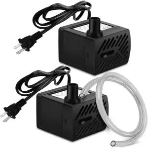 PULACO 2Pcs 미니 분수 펌프50GPH 3W 수족관 소형 어항 애완동물 분수대 테이블탑 정원 및 수경 재배