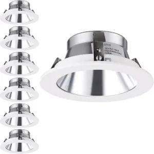 TORCHSTAR 4인치 더 밝은 클래식 오목 라이트 트림 메탈 스텝 배플 핏 헤일로/주노 리모델링 하우징 캔