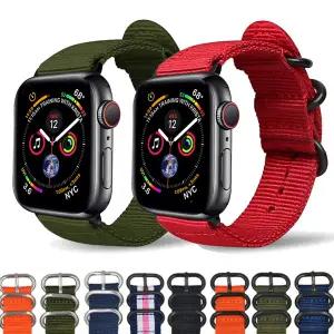 호환   워치 밴드용 스트랩 나일론 나토 벨트 팔찌 시계 밴드 Correa Iwatch 시리즈 7 SE 6 5 4 3 45mm 41m