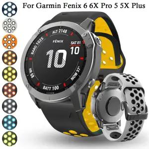 호환  퀵릴리즈 밴드 교체용 실리콘 스트랩 Garmin Fenix 6 6X Pro 5 5X Plus 935 Mk1 용 스마트 워치 팔찌