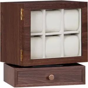 홈데 시계 상자 회전 디스플레이 남성용 룸드레서 욕실용 목재 보관함 - 12개의 슬롯 서랍이 있는 프리미엄