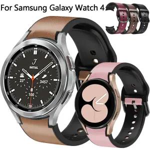 호환   시계 4 클래식 4246mm Watch4 40mm 44mm Smartwatch Watchbands Easyfit 팔찌 용 실리콘  가죽 밴드