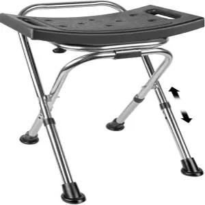 접이식 샤워 의자 시트 높이 조절 가능한 내부 샤워를 위한 스테인리스 적격 400파운드 휴대용 여행용