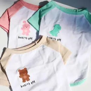 동물 강아지 모던 프랜드 기본 T셔츠 핑크 2XL 1P 반팔