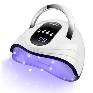선리치 UV 젤 네일 램프 120W LED 라이트 패스트 드라이어 4 타이머 휴대용 핸들 대형 공간 자동 센서 화이트 폴리쉬 경화