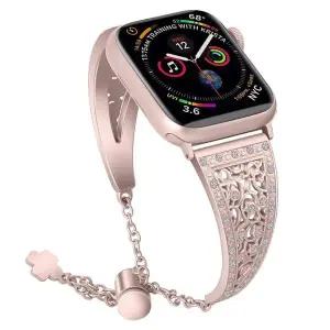 호환   Watch 밴드와 호환되는 밴드 iwatch 시리즈 54321 용 38mm 40mm 손목 밴드 Dressy Jewelry 다이아몬