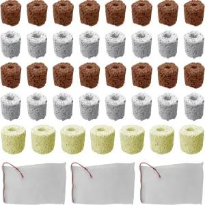 JVNZAM 75Pcs 수족관 식물 수생 고정 링과 보관 가방 도구 무게 측정기 풍경 도자기 냄비 어항용 홀더 링