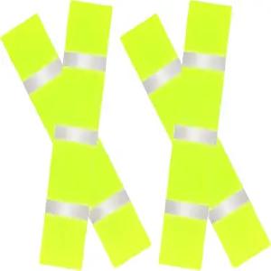 4팩 노란색 고감도 안전벨트 커버 자동차 트럭 준수를 위한 반사식 17.7인치 x 2.7인치