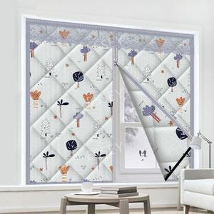 붙이는방한커튼 찍찍이 암막 A형 방음 무타공 패턴 단열 창문밀봉 1 지퍼형