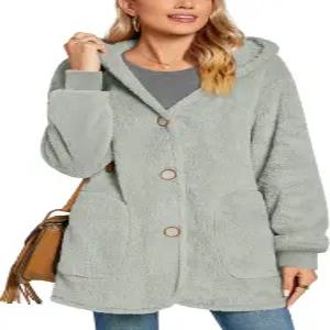 여성용 베스트비 웜 플리스 재킷 퍼지 후드 캐주얼 코트 리디스 2025 가디건 스웨터 겉옷 주머니 포함