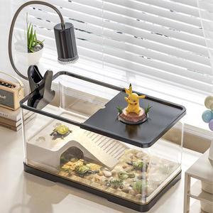 가정용 거북이수족관 거북이어항 거북이수족 탱크 소형 하우스 트 육지 사육장 쉼터 여과기