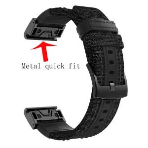 호환  남성용 퀵 핏 밴드 Garmin Fenix 6 5 Plus Forerunner 935 945 스마트 워치 교체 팔찌 나일론 가죽